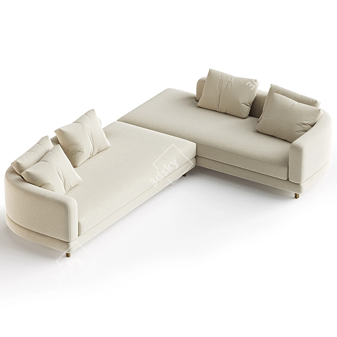 Minimalistic Plain Sofa By Onemebel 3D model image 2