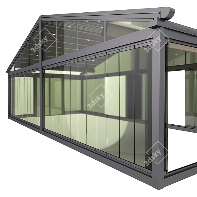 Motorized Glass Pergola with Lighting 3D model image 4