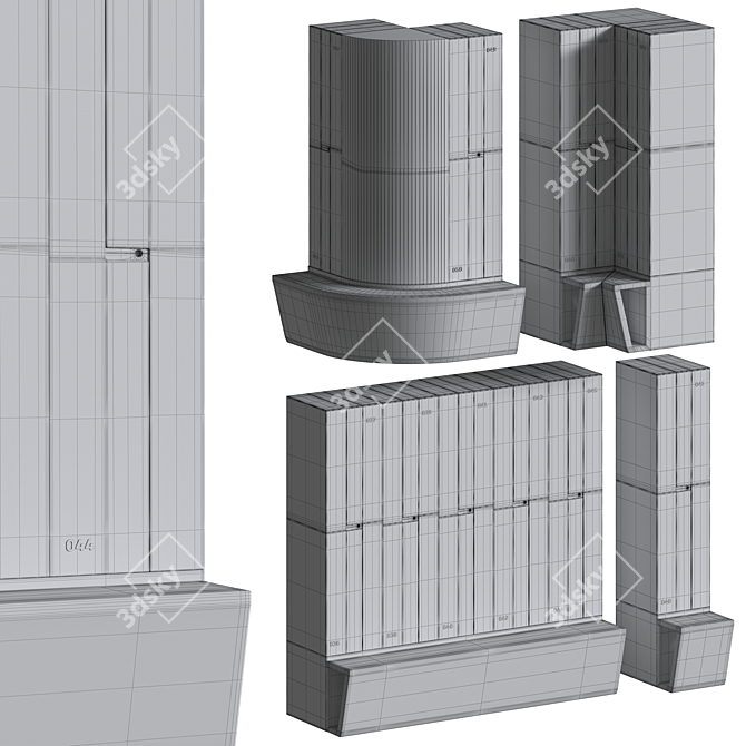 Adjustable Gym Locker: Space-saving Design 3D model image 5