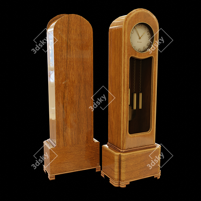 Title: Retro Table Clock PBR Texture 3D model image 2