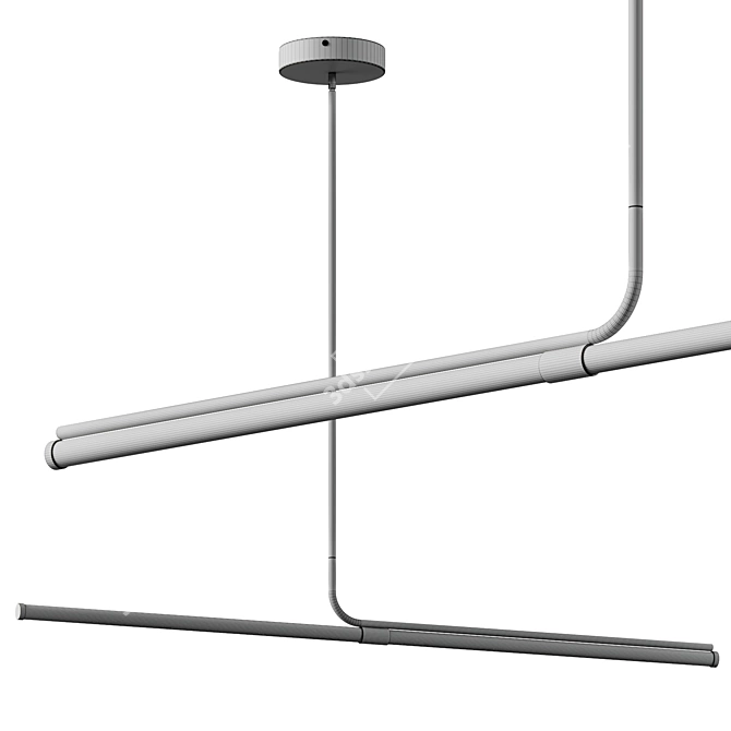 Sleek LED Corvette Pendant Lighting 3D model image 5