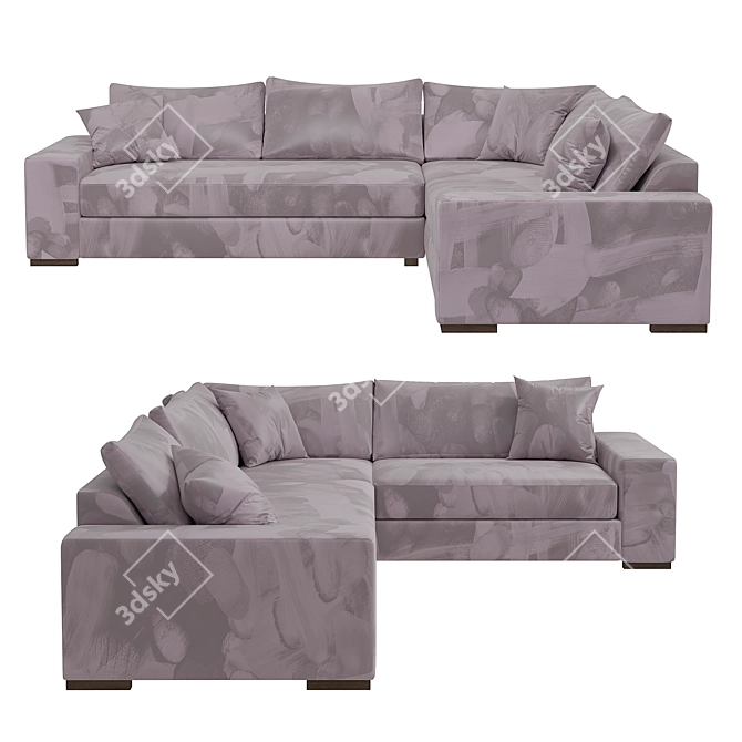 Modern Four Folding Sofa 3D model image 2