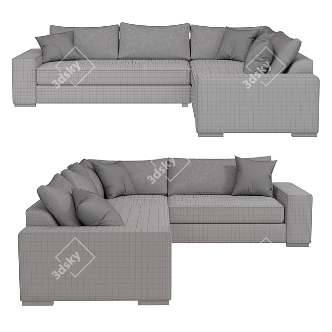 Modern Four Folding Sofa 3D model image 3