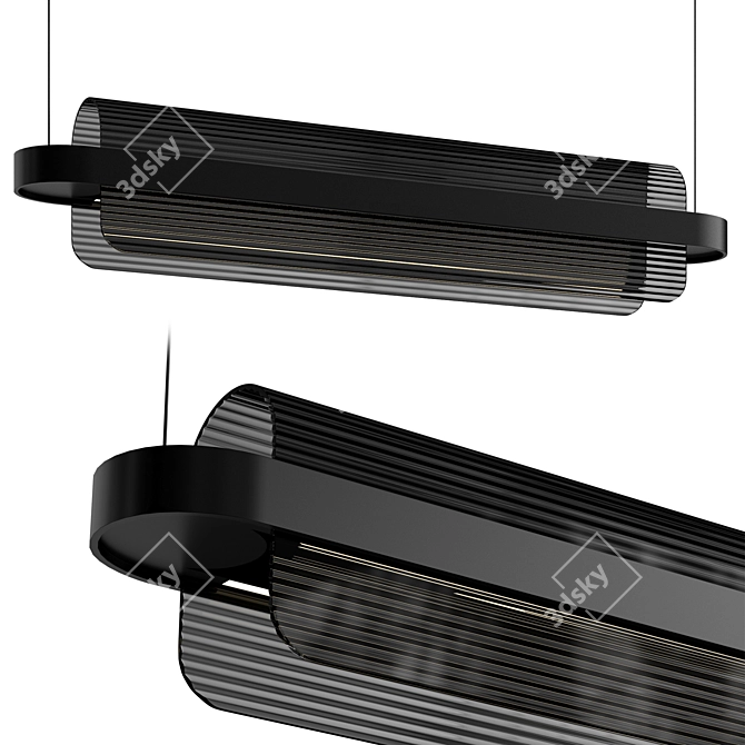 Black Suspended Ceiling Light 3D model image 1