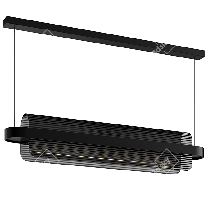Black Suspended Ceiling Light 3D model image 2