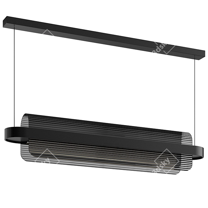 Black Suspended Ceiling Light 3D model image 6