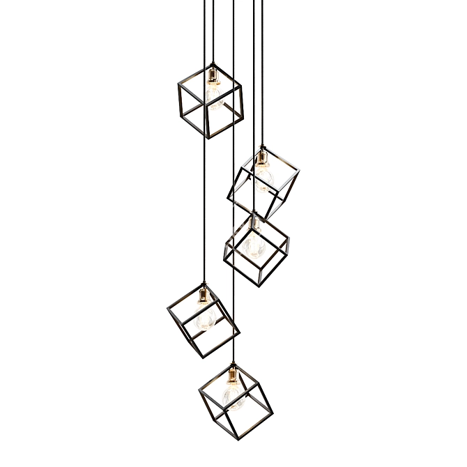Modern Geometric Pendant Light Fixture 3D model image 1