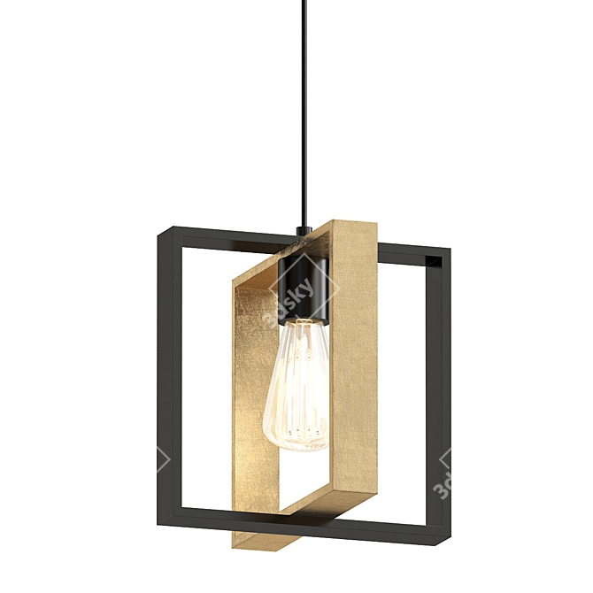 Rustic Farmhouse Geometric Lantern Pendant 3D model image 1