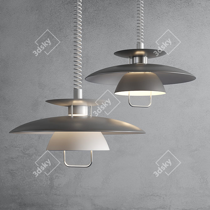 Adjustable Nordic LED Pendant Light 3D model image 2