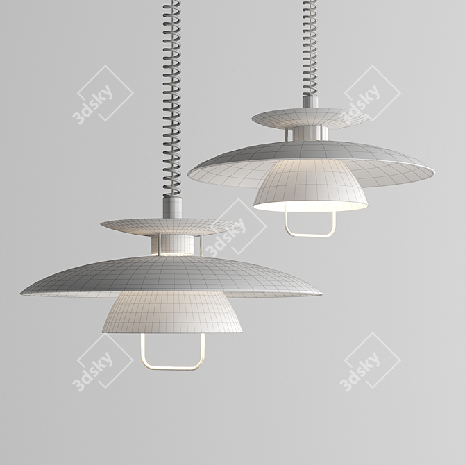 Adjustable Nordic LED Pendant Light 3D model image 3