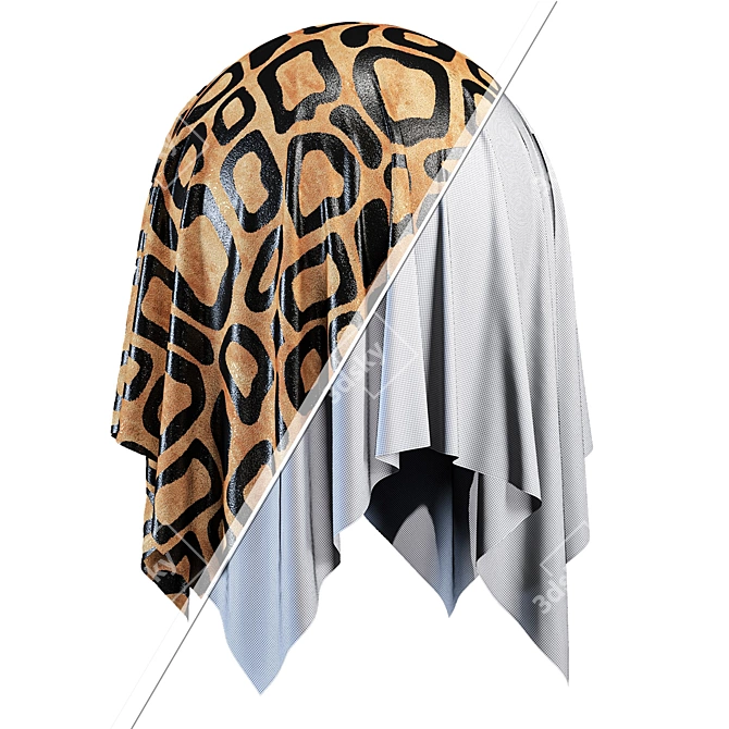 Animal Skin Pattern Fabric Set 3D model image 4