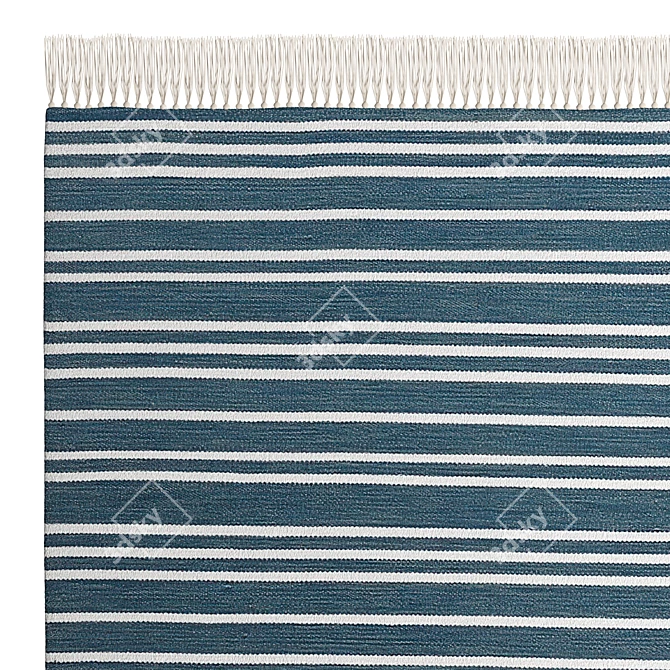 Eco-Friendly Striped Indoor/Outdoor Rug 3D model image 2
