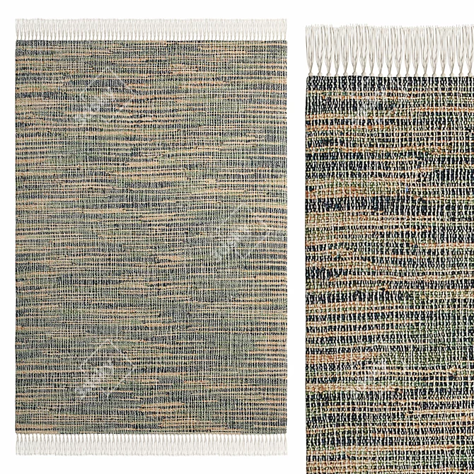 Eco-Chic Jute Cotton Rug 3D model image 1