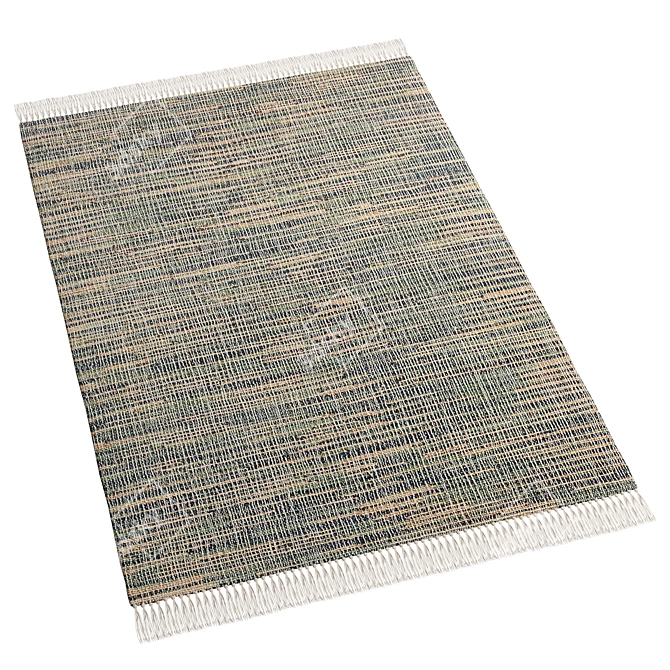 Eco-Chic Jute Cotton Rug 3D model image 3