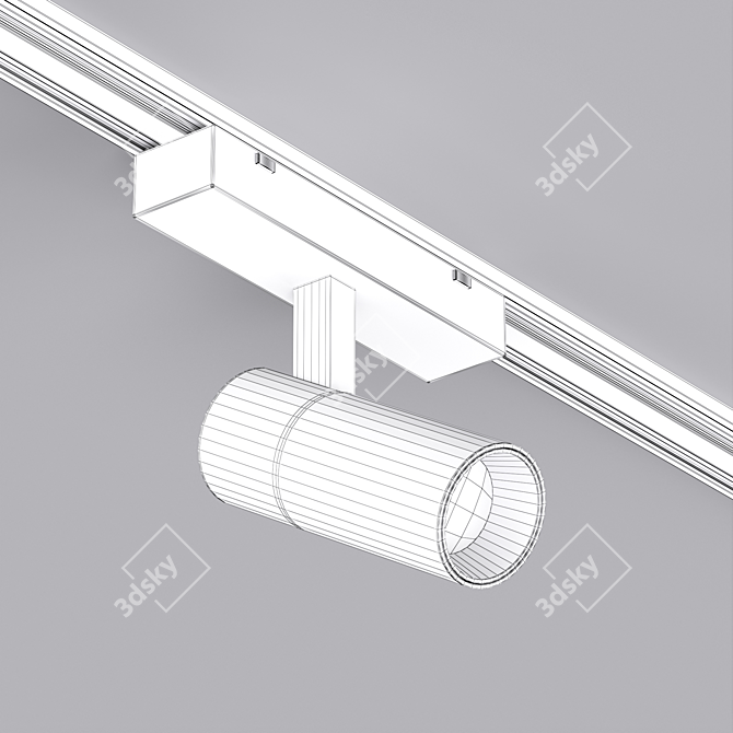 Magnetic Track Spotlight: Versatile Lighting 3D model image 3