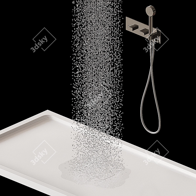 Luxury Bathroom Shower Set with Chromotherapy 3D model image 3