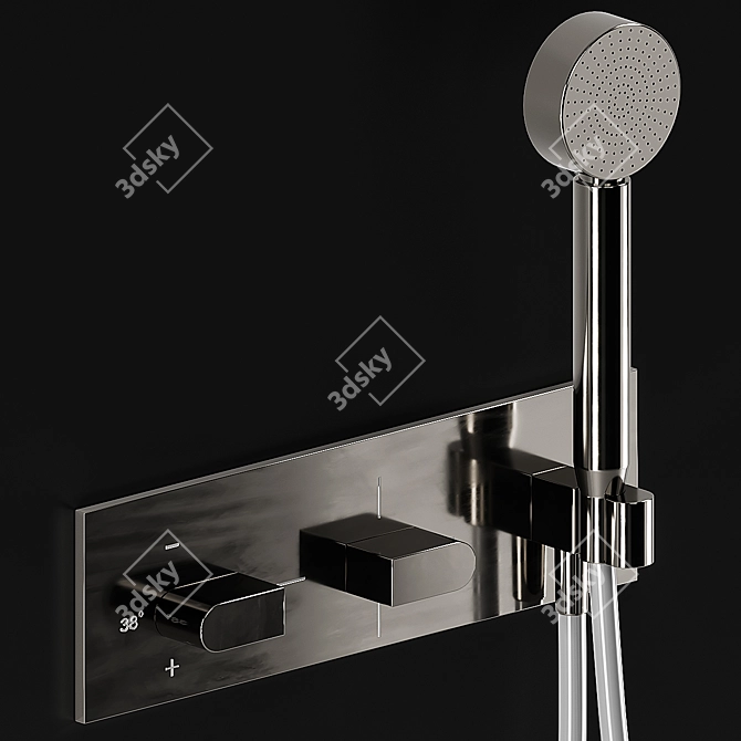 Luxury Bathroom Shower Set with Chromotherapy 3D model image 4