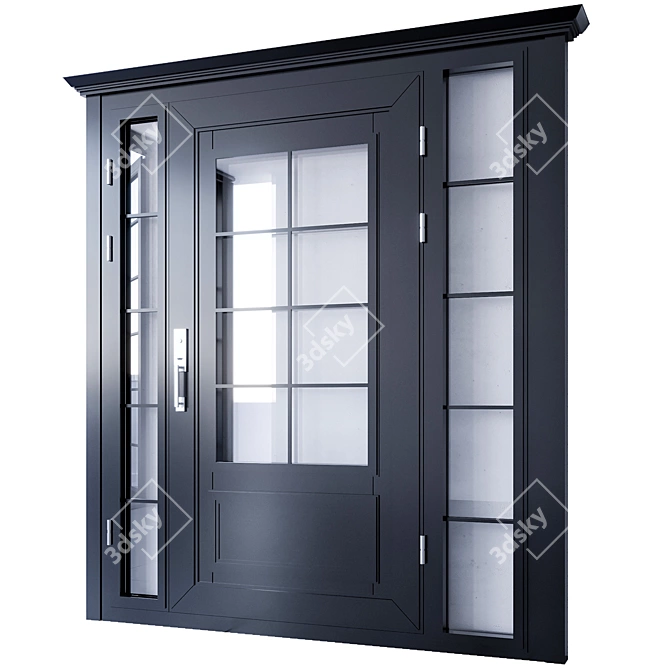 Modern Entrance Door Model 3D model image 1