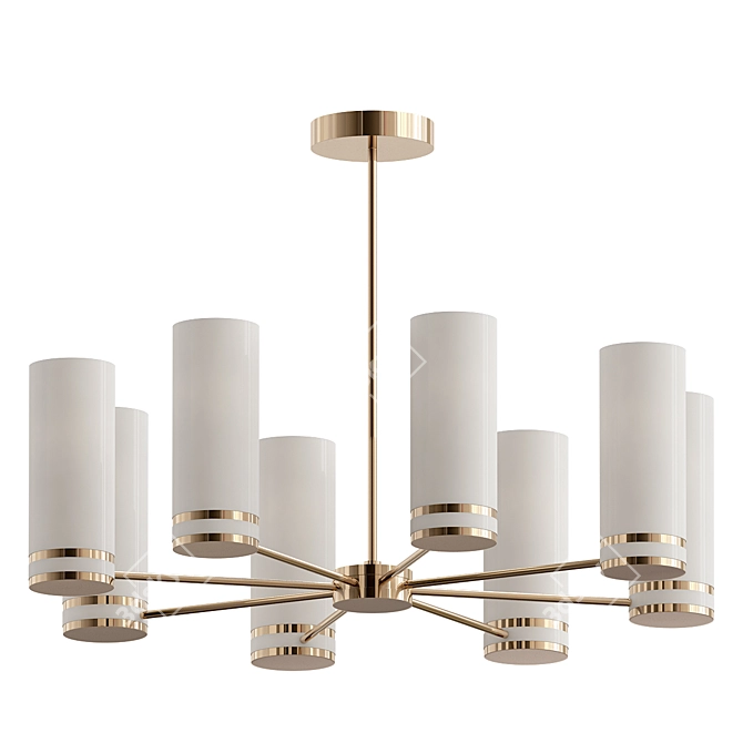 Frosted Glass Cylindrical Chandelier 3D model image 1