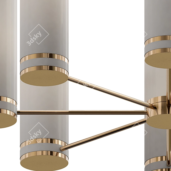 Frosted Glass Cylindrical Chandelier 3D model image 2