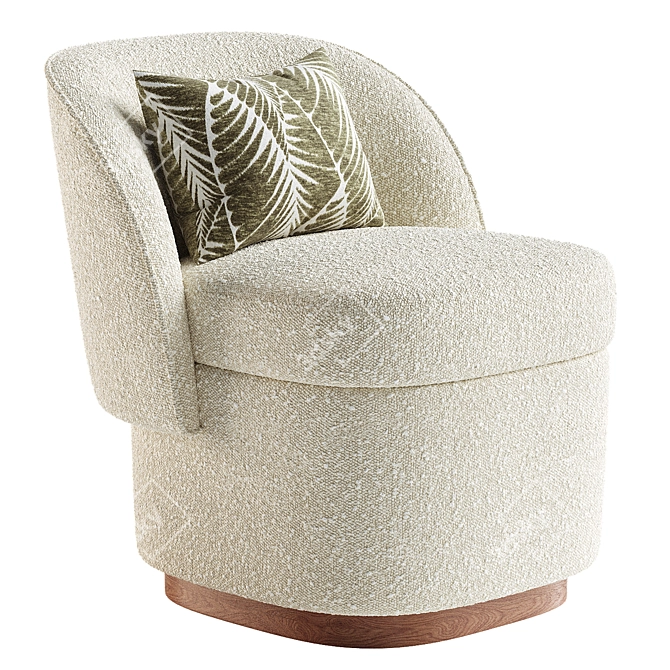  Elegant Bisou Armchair, 3Ds Render 3D model image 2