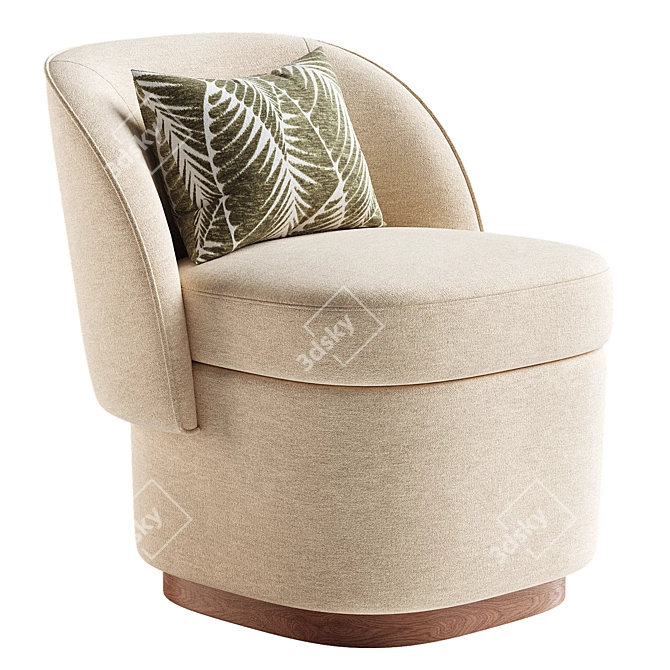  Elegant Bisou Armchair, 3Ds Render 3D model image 3