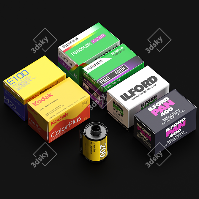 Film Photography Assorted 35mm Set 3D model image 1