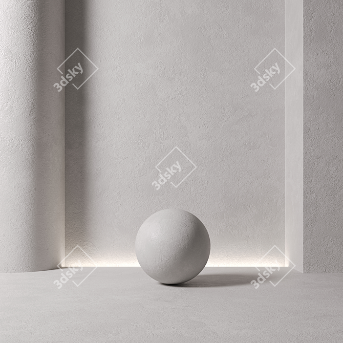 Seamless Beige Clay Decor Texture 3D model image 1