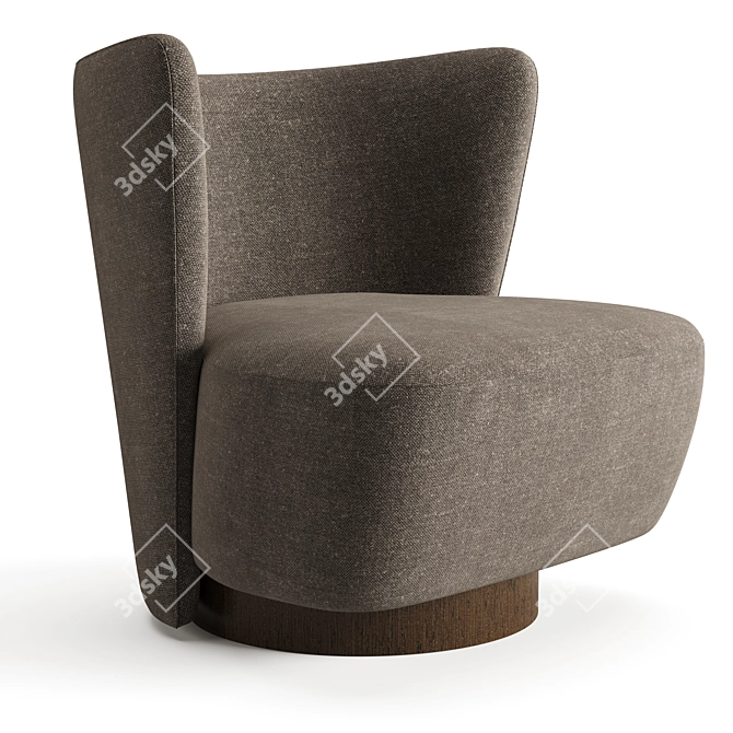 Elegant LARA Swivel Chair 3D model image 1