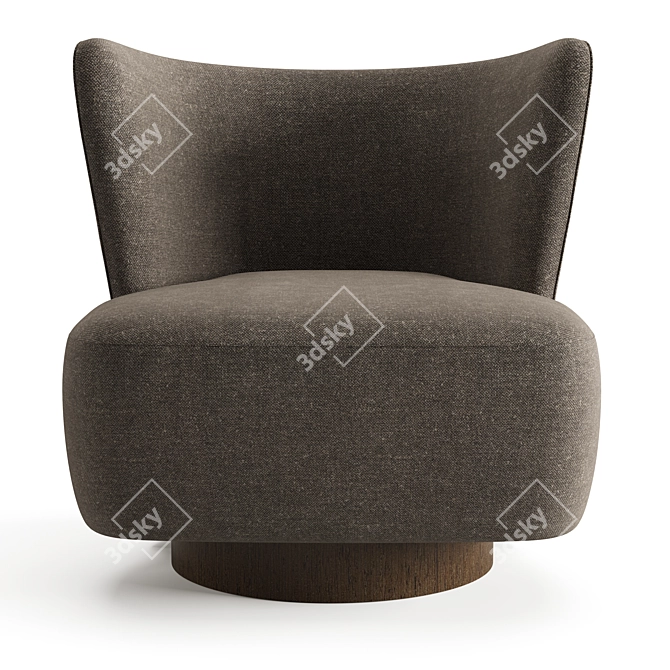 Elegant LARA Swivel Chair 3D model image 2