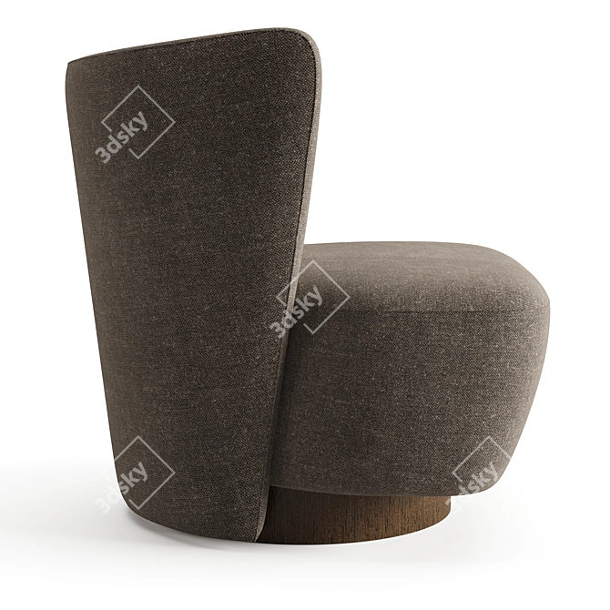 Elegant LARA Swivel Chair 3D model image 3