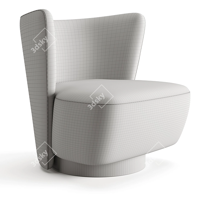 Elegant LARA Swivel Chair 3D model image 5