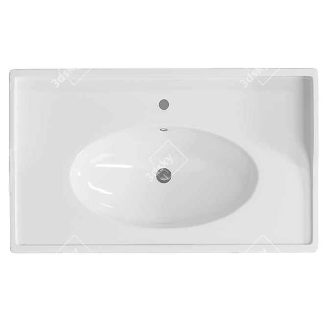 Modern White Bathroom Sink IKEA 3D model image 2