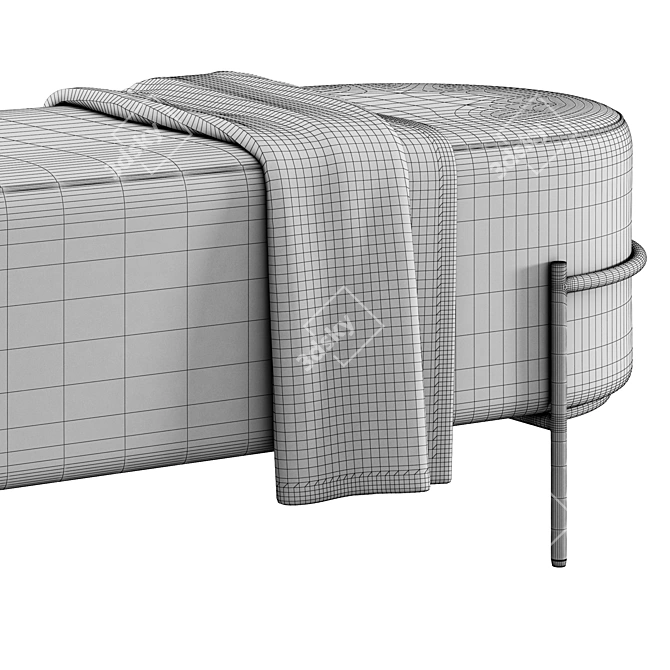 Luxury Recamier Houston Bench - LIV Decora 3D model image 5