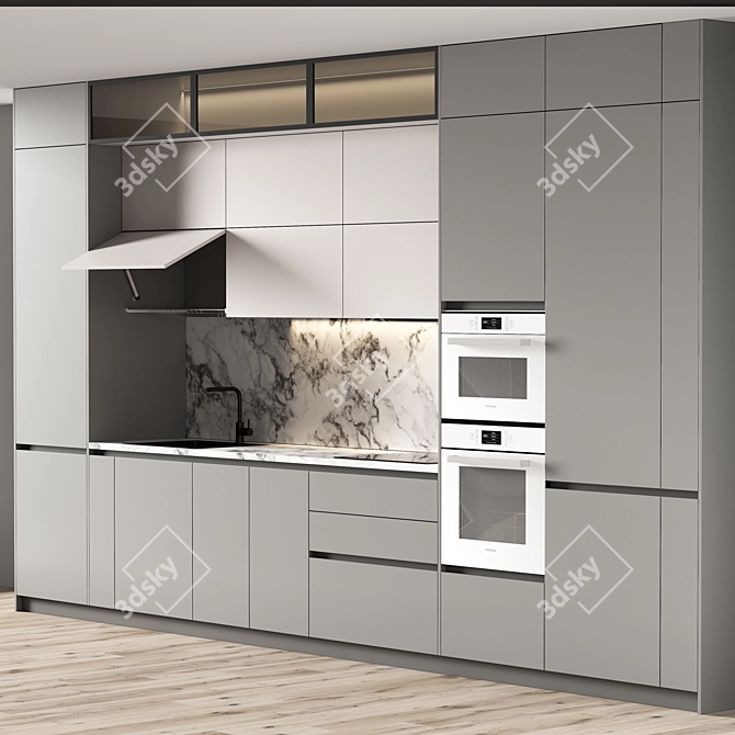 72 Modern Style Kitchen Design 3D model image 2