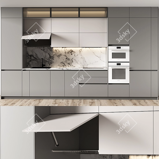 72 Modern Style Kitchen Design 3D model image 4