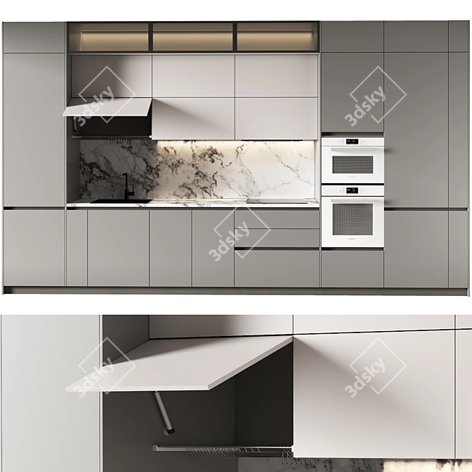 72 Modern Style Kitchen Design 3D model image 6