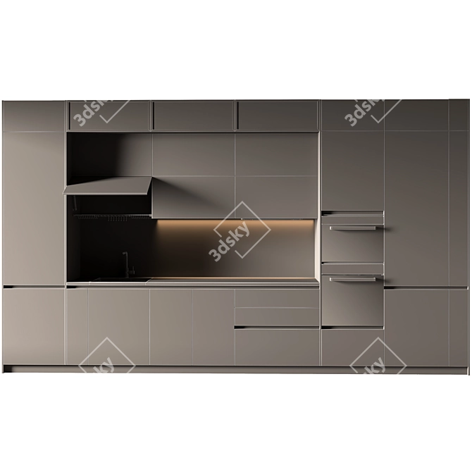 72 Modern Style Kitchen Design 3D model image 7
