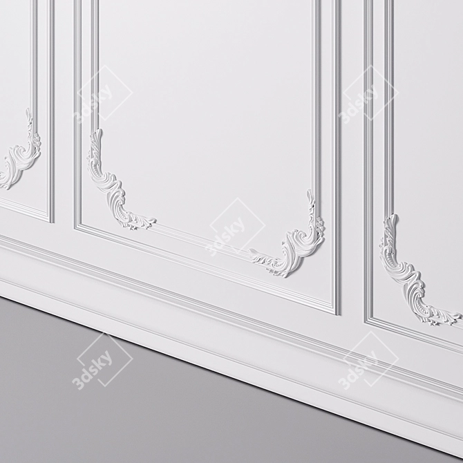 Euroclassic Wall Moulding Trim 3D model image 3