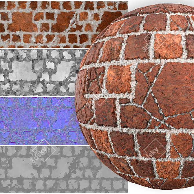 Versatile Brick Wall SBSAR Texture 3D model image 2