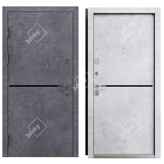 Steel Entry Door Status 513 3D model image 3