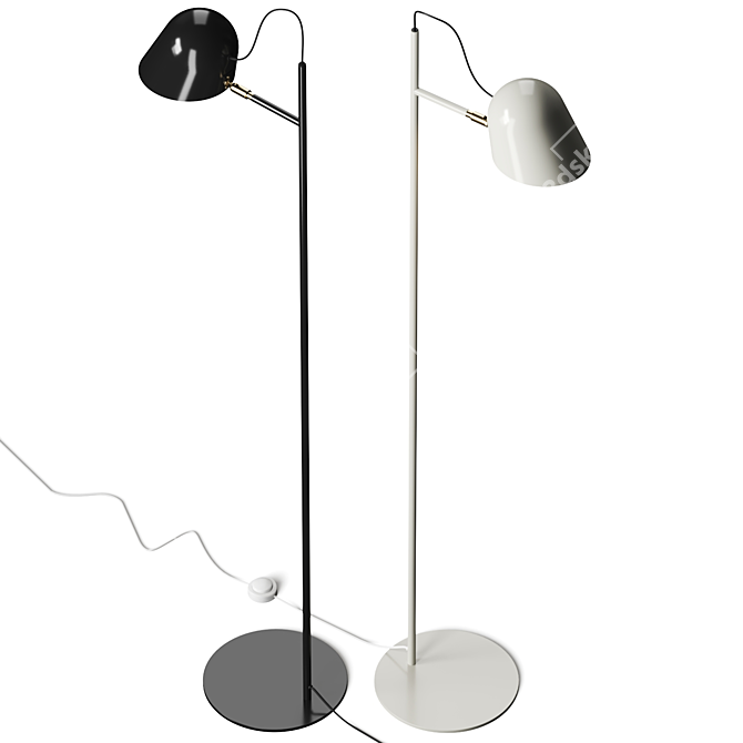 Modern Pine Green Floor Lamp 3D model image 2