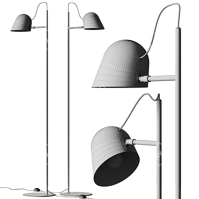 Modern Pine Green Floor Lamp 3D model image 4