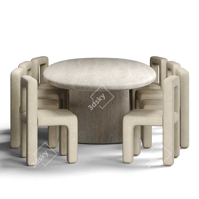 Modern Dining Set Elegant Design 3D model image 2