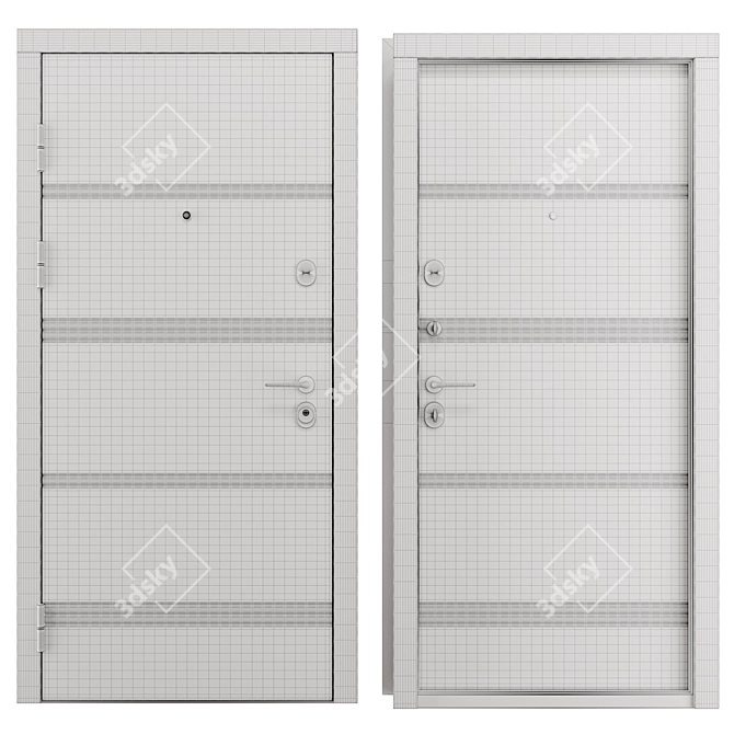 Bulat Metal Entry Door B413 3D model image 4