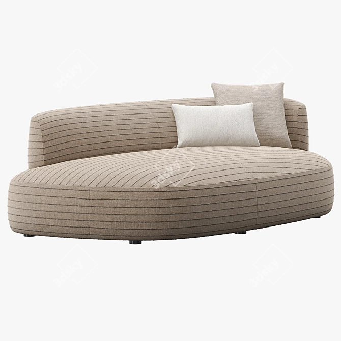 FLOU PIERRE 3-Seater Sofa: Modern Elegance 3D model image 2