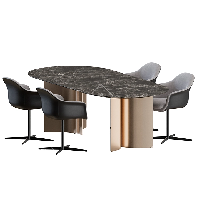 Marelli Chia Dining Set Swivel 3D model image 5
