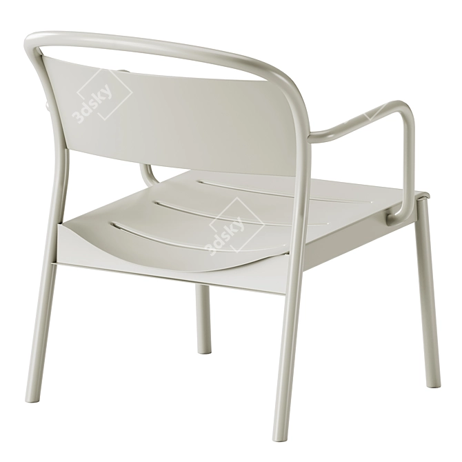 Modern Minimal Steel Armchair Set 3D model image 4