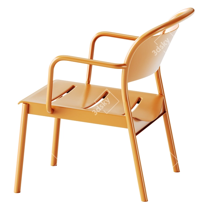 Modern Minimal Steel Armchair Set 3D model image 5