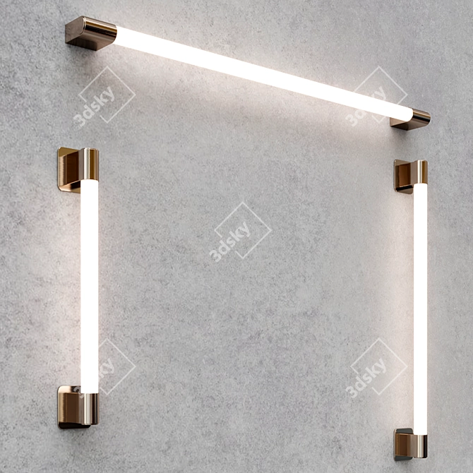 Sleek Modern Iwall Sconce 3D model image 2